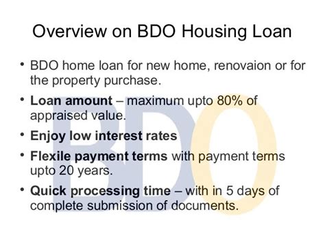 bdo housing loan philippines.